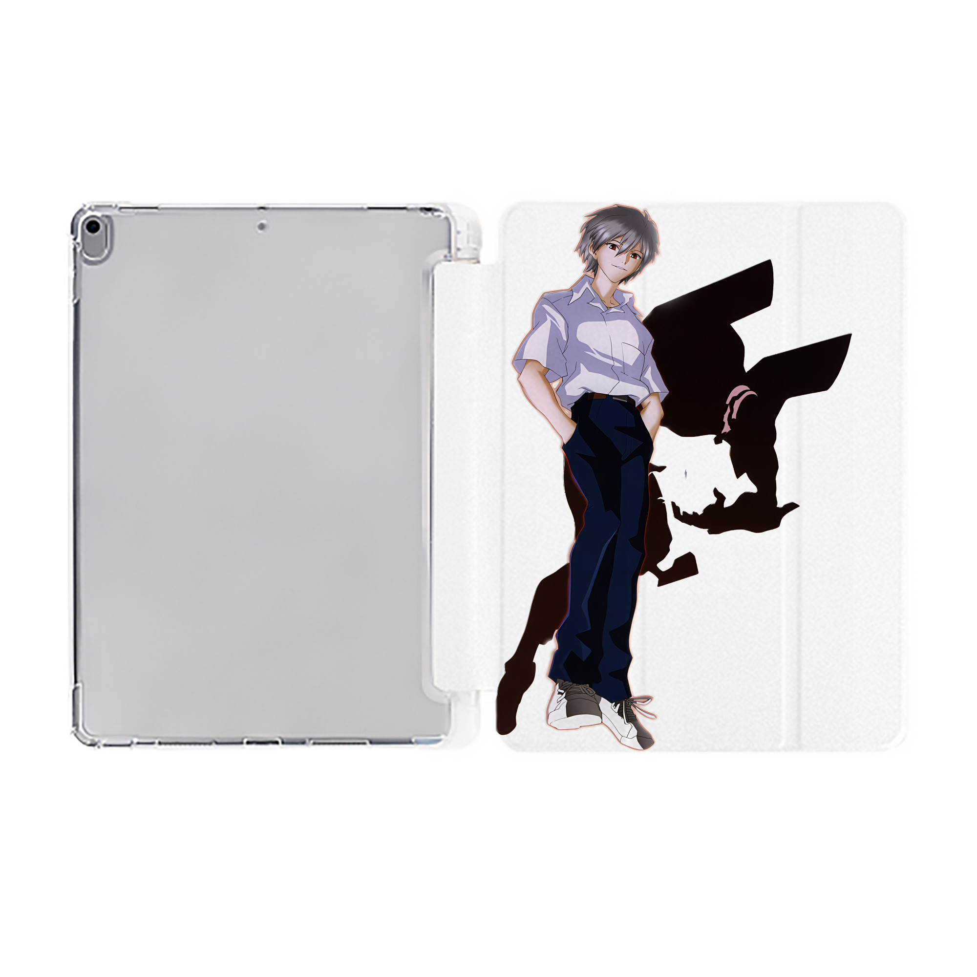 （画像用） EVA 新世紀エヴァンゲリオン IPad ケース ペン収納付き 三つ折りスタンド PUレザー×シリコン 対応機種9.5/10.5/10.9インチ